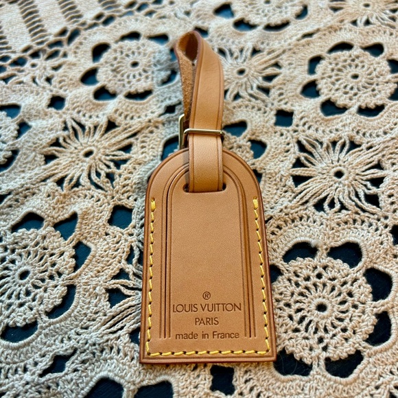 Louis Vuitton Accessories - Louis Vuitton Brown Leather Luggage Tag